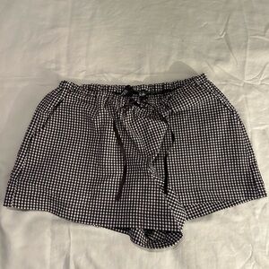 Zara Black and White Gingham Shorts